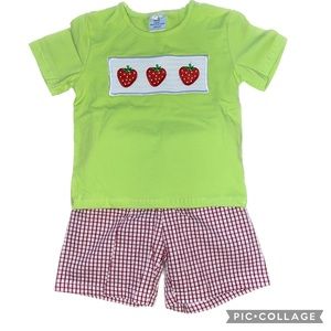 NWOT Smocked Strawberry w/ shorts